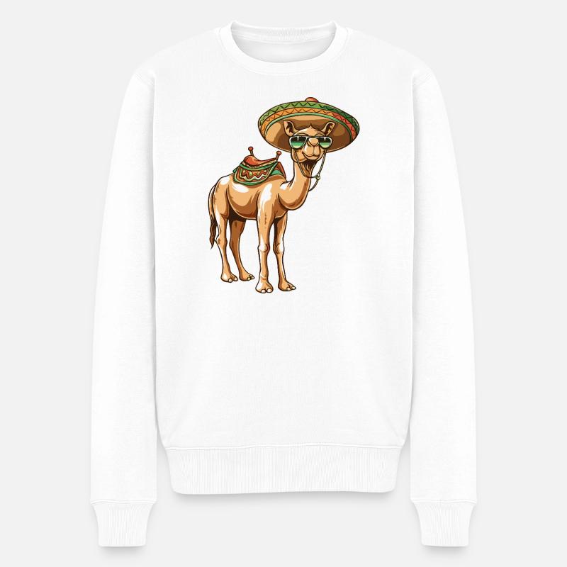 Sombrero comique comique de chameau - Pull Premium bio Homme - blanc