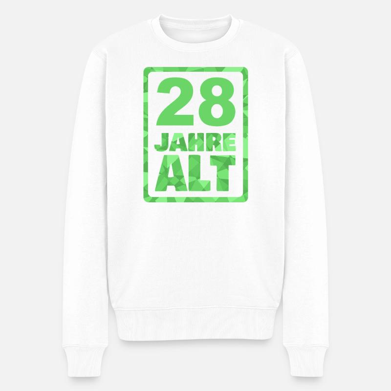 Alt 28 - Männer Premium Bio Pullover - Weiß