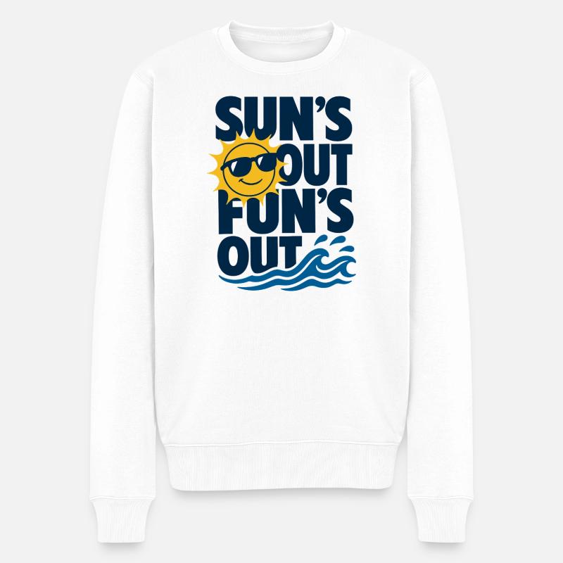 Suns Out Funs Out Sommer - Männer Premium Bio Pullover - Weiß