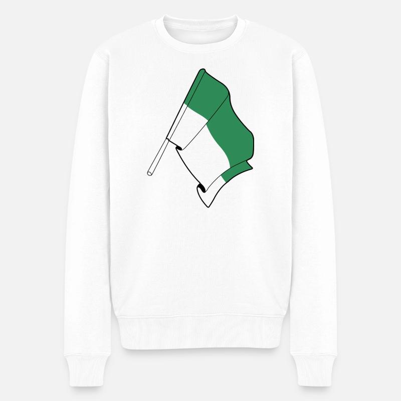 Vlieland-Flagge – Island Pride - Männer Premium Bio Pullover - Weiß