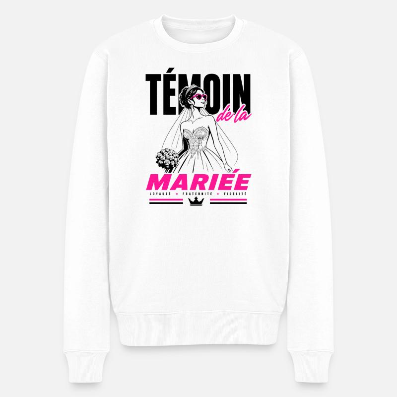 Témoin de la Mariée Glam Chic - Pull Premium bio Homme - blanc