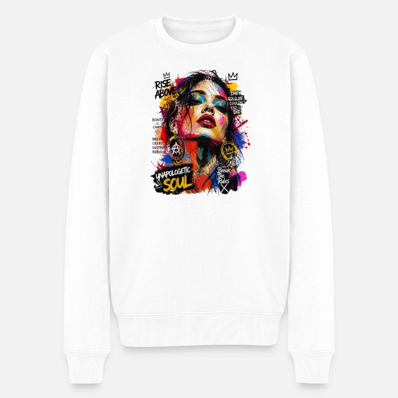 Femme de l’art abstrait - Pull Premium bio Homme - blanc
