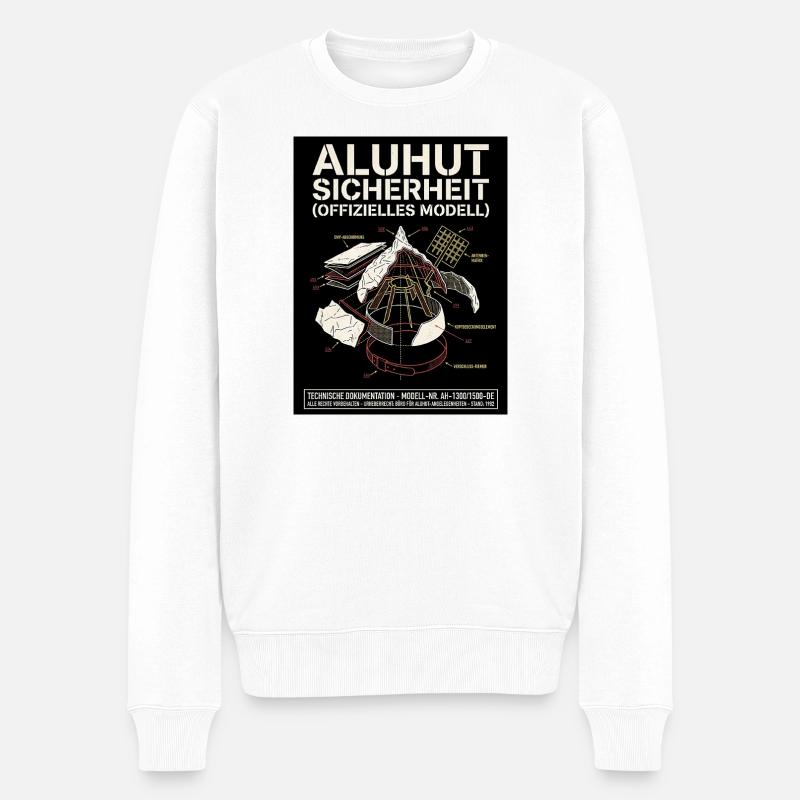 Aluhut Sicherheit - Männer Premium Bio Pullover - Weiß