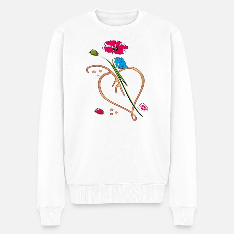 Vrille de fleur - Pull Premium bio Homme - blanc