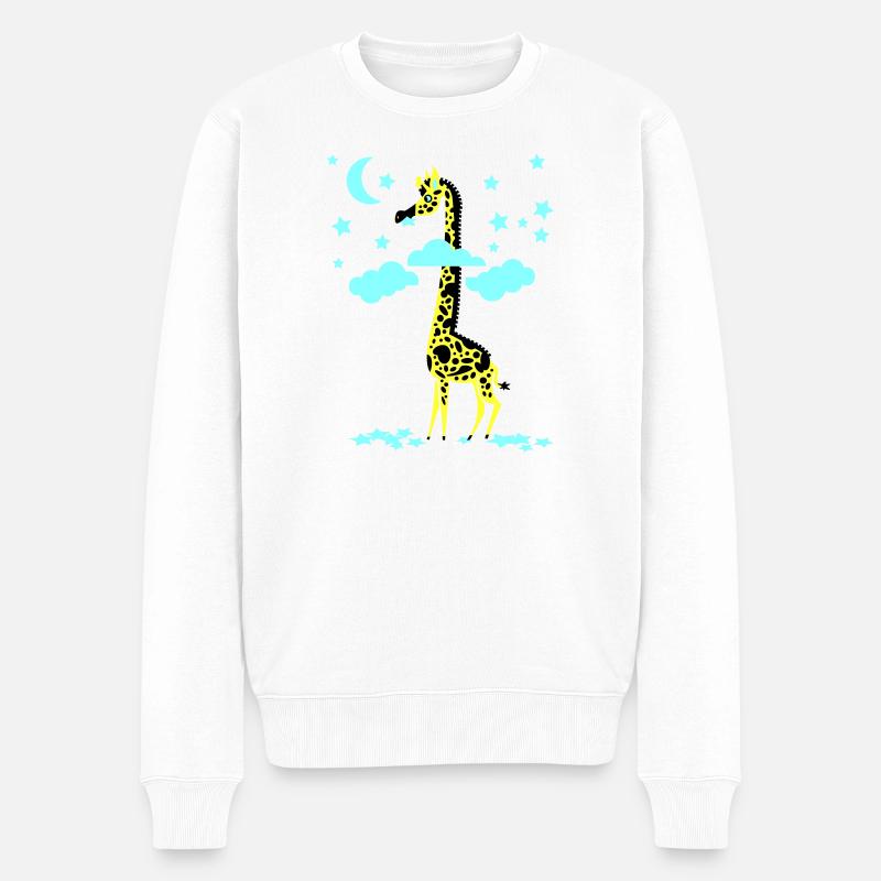 sternenfresser giraffe - Männer Premium Bio Pullover - Weiß