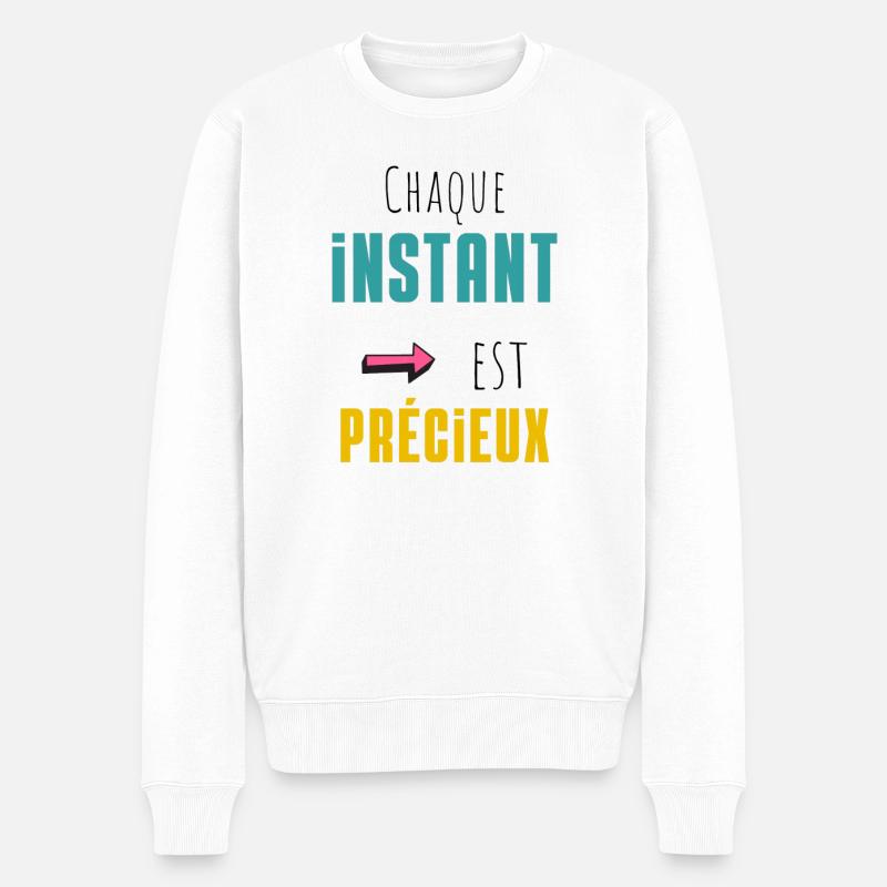 Chaque instant est précieux - Pull Premium bio Homme - blanc