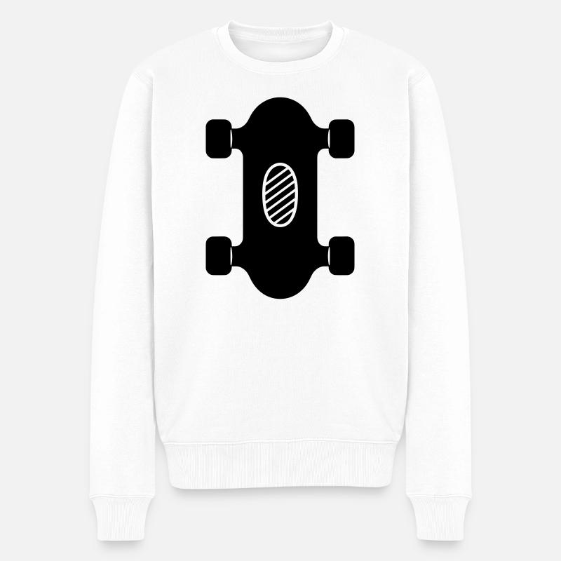 Skateboard - Männer Premium Bio Pullover - Weiß