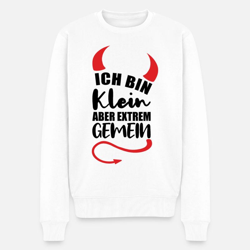 klein aber extrem gemein kleine Menschen - Männer Premium Bio Pullover - Weiß