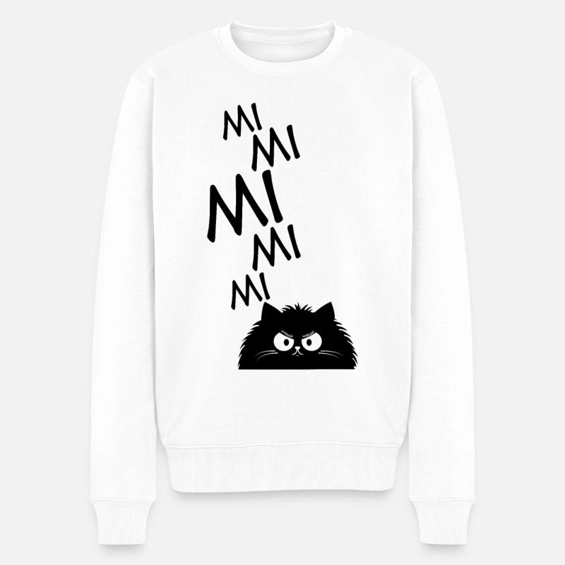 MiMiMi-Katze - Männer Premium Bio Pullover - Weiß