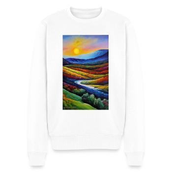 Colorful impressionism watercolor sunset - Men's Premium Organic Jumper - white - Front - Thijin (182cm)