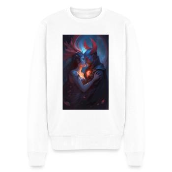Dämonen Fantasy Liebesszene - Männer Premium Bio Pullover - Weiß - Vorne - Thijin (182cm)