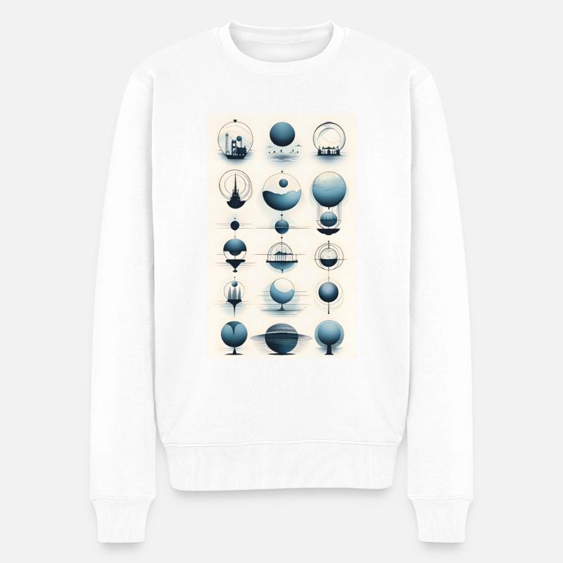 Versions des sphères géométriques - Pull Premium bio Homme - blanc