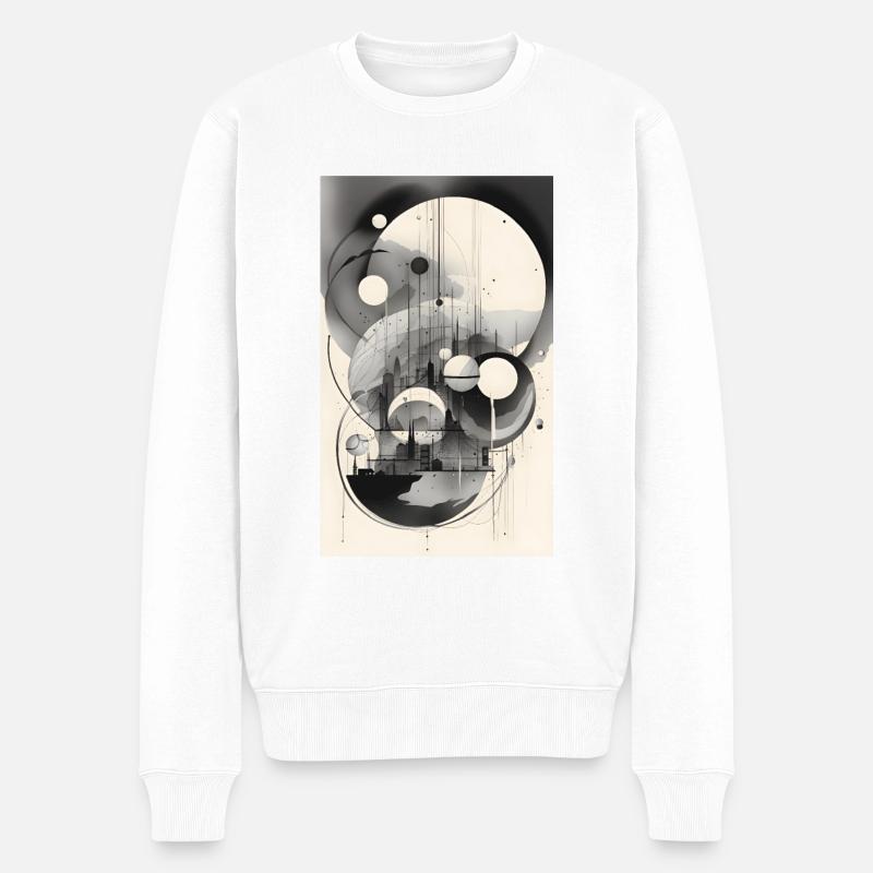 Urbane geometrische Landschaft - Männer Premium Bio Pullover - Weiß