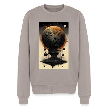 Düstere Kugelstruktur - Männer Premium Bio Pullover - Taupe - Vorne - Nico (187cm)
