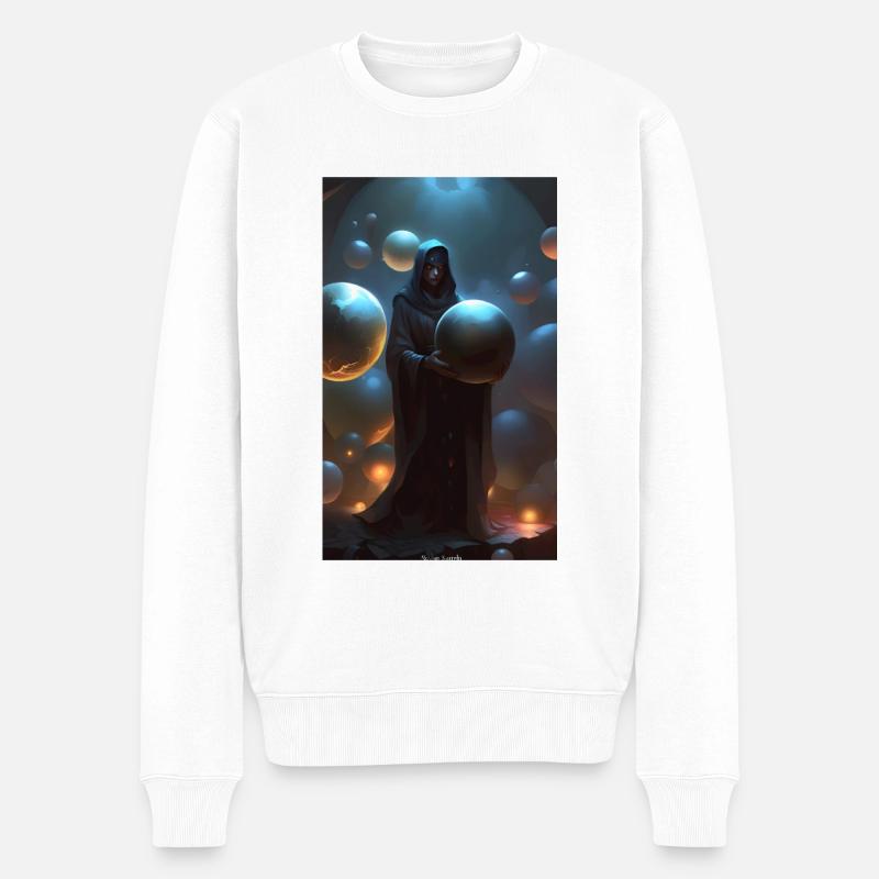Hexe der Sphären & Kugeln - Männer Premium Bio Pullover - Weiß