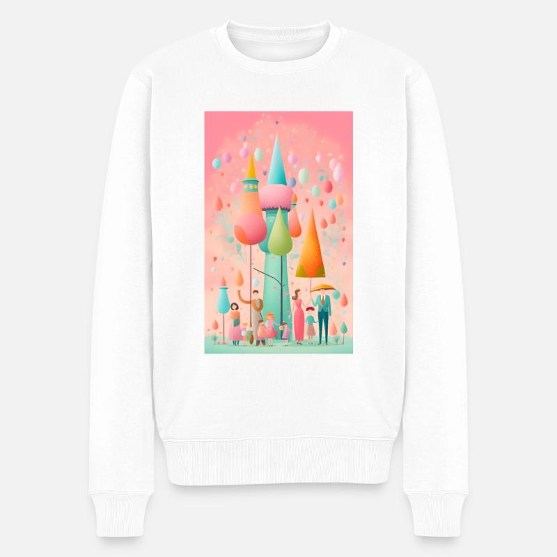 Famille de formes colorées - Pull Premium bio Homme - blanc