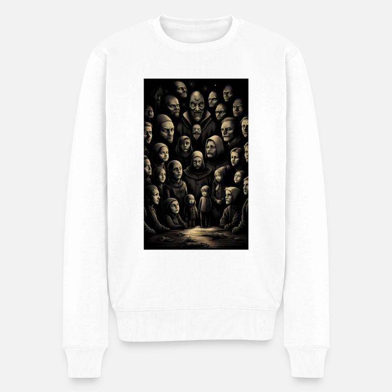 Étrange réunion de famille élargie - Pull Premium bio Homme - blanc