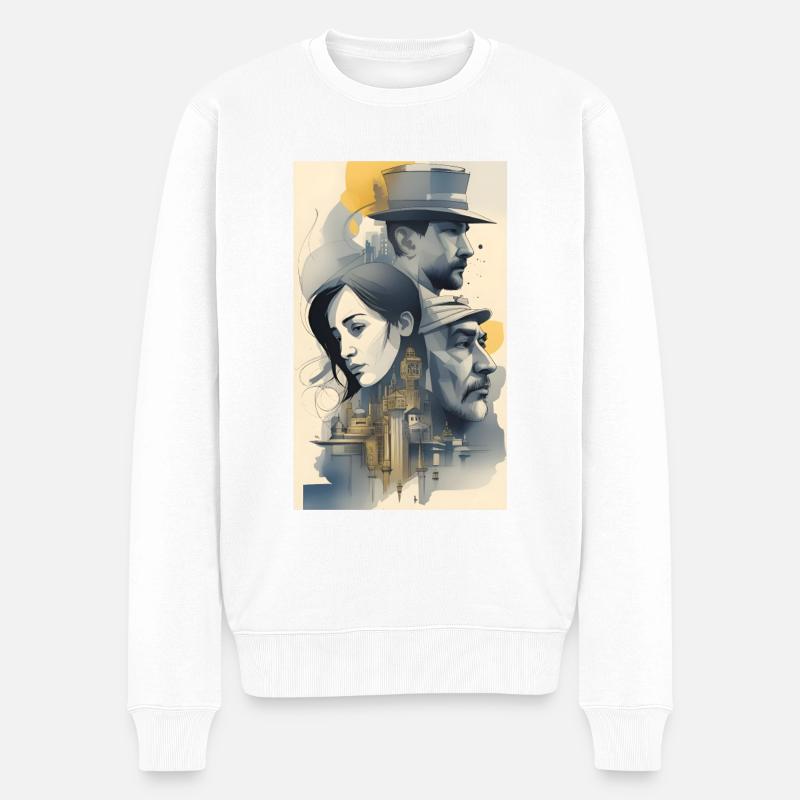 Encre des générations familiales - Pull Premium bio Homme - blanc