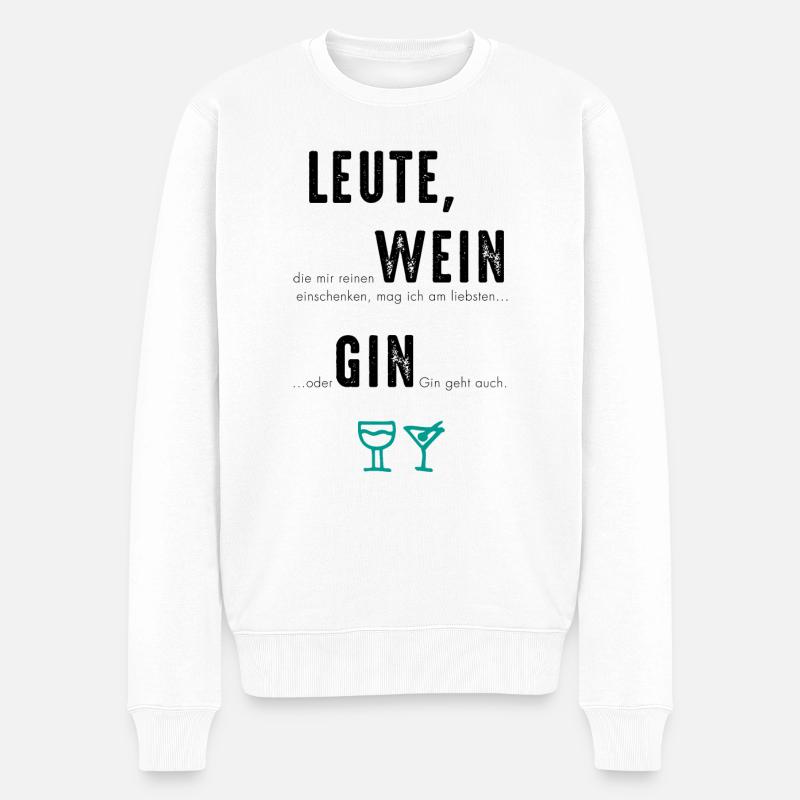 GIN geht auch - Männer Premium Bio Pullover - Weiß