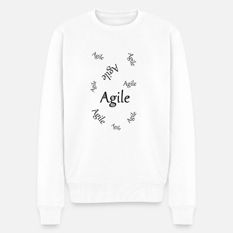 Agile - Männer Premium Bio Pullover - Weiß