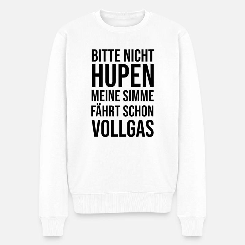 Simme Spruch - Männer Premium Bio Pullover - Weiß
