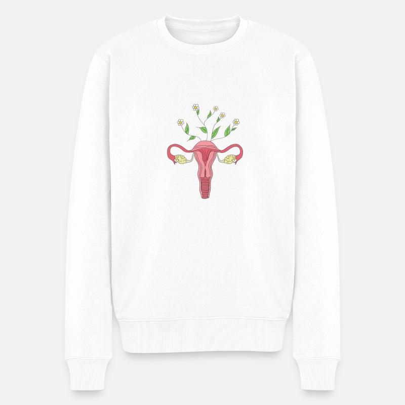 Flower Power Vagina - Männer Premium Bio Pullover - Weiß