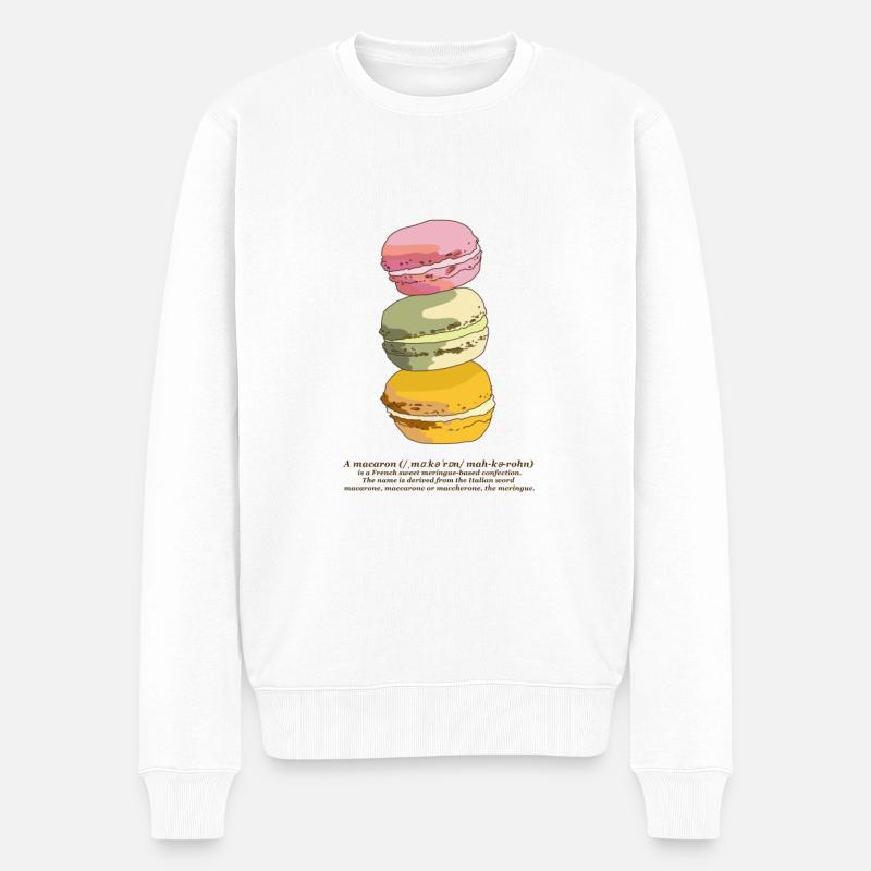 Macarons - Männer Premium Bio Pullover - Weiß