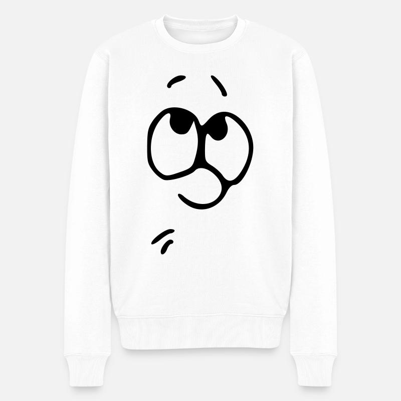 Emoji croquis réfléchis noir - Pull Premium bio Homme - blanc