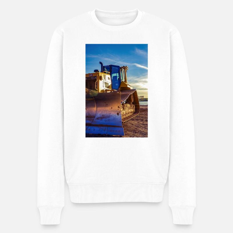 Baumaschinen - Männer Premium Bio Pullover - Weiß