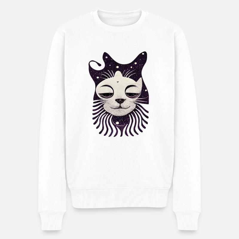 Chat Perché 003 - Pull Premium bio Homme - blanc