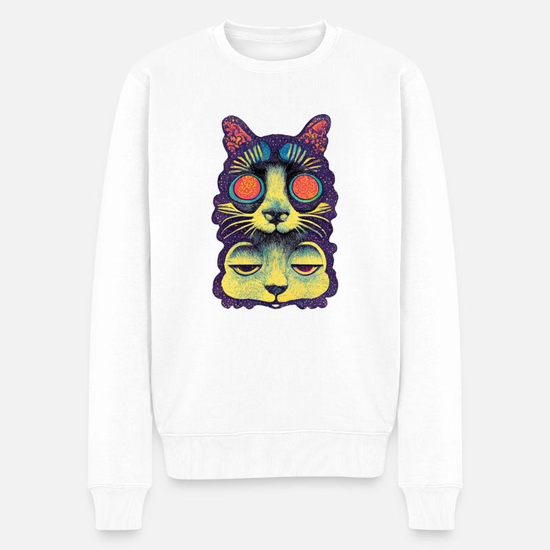 Chat Perché 005 - Pull Premium bio Homme - blanc