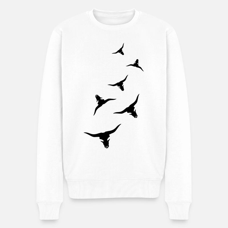 Bulle Totenkopf Kuh - Männer Premium Bio Pullover - Weiß