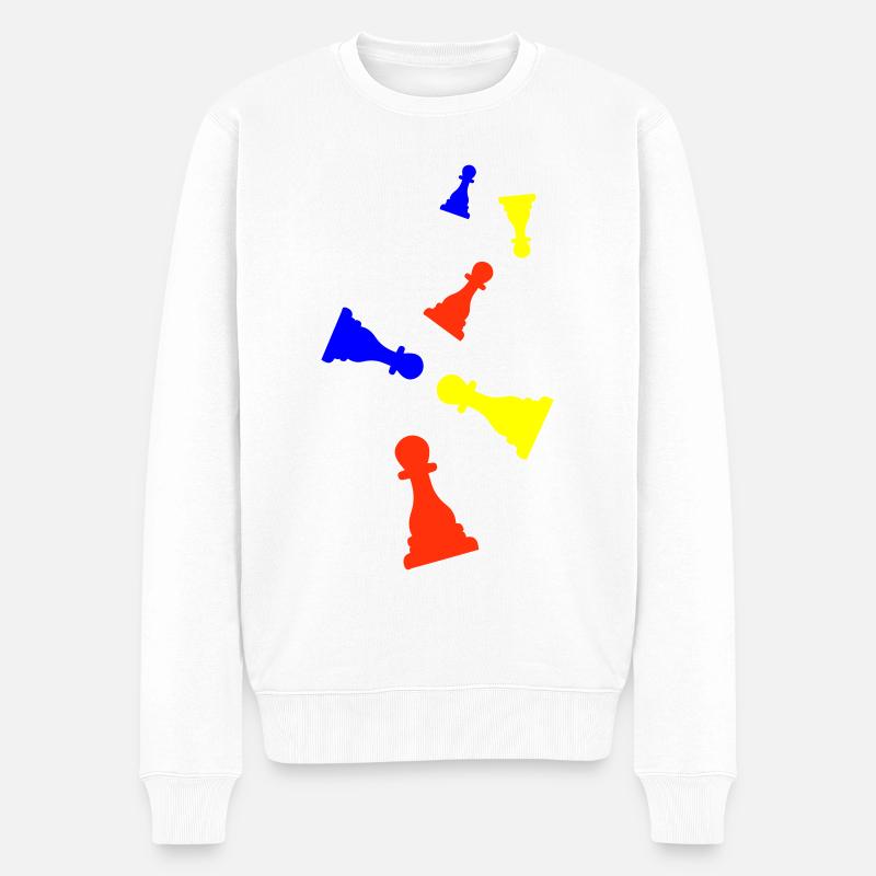 Pièce d’échecs du coureur - Pull Premium bio Homme - blanc