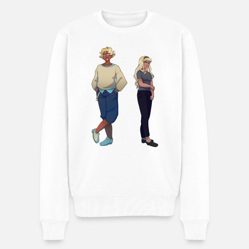Lena & Sebastian - Männer Premium Bio Pullover - Weiß