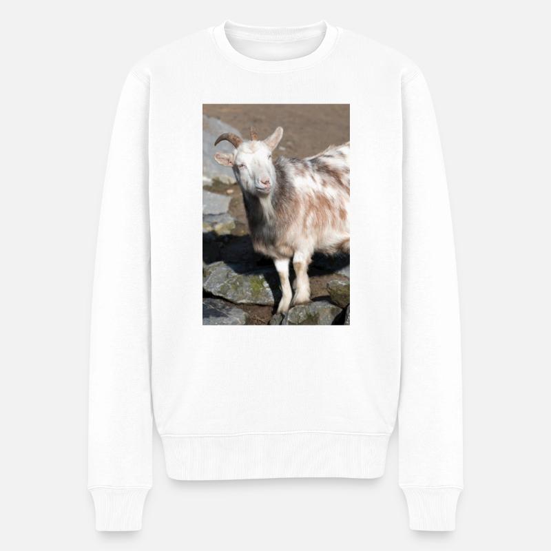Zwergziege oder Zwergziege - Männer Premium Bio Pullover - Weiß