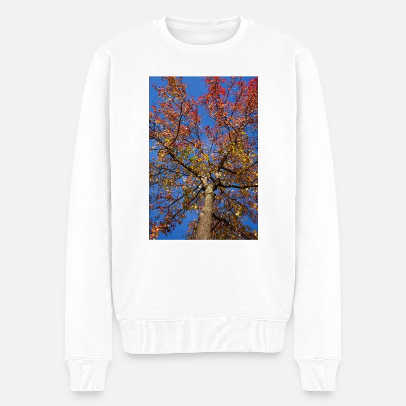 Ahorn - Männer Premium Bio Pullover - Weiß