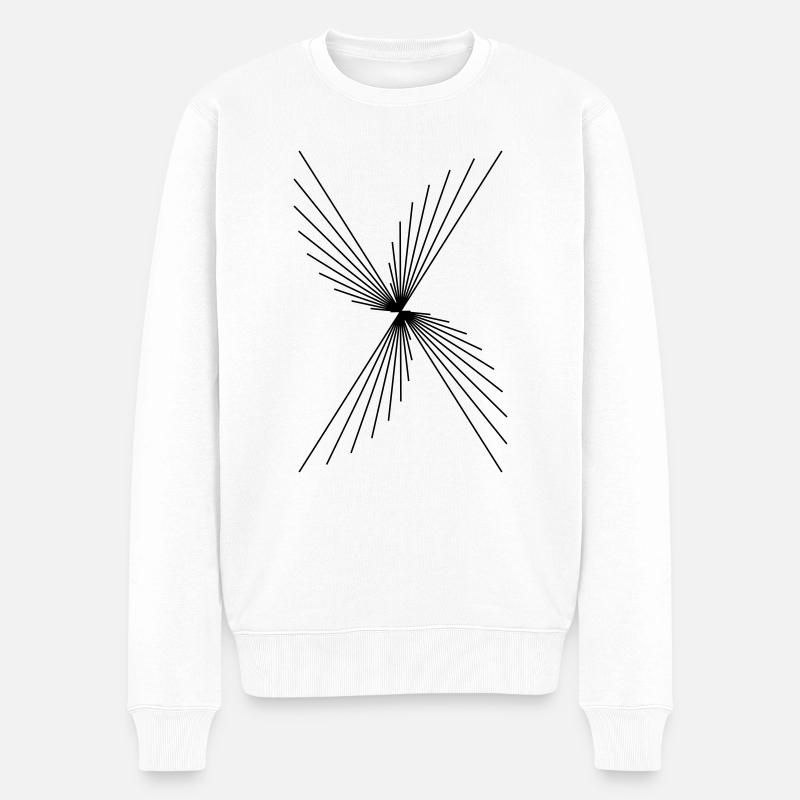 Croix d’espacement régulière centrée - Pull Premium bio Homme - blanc