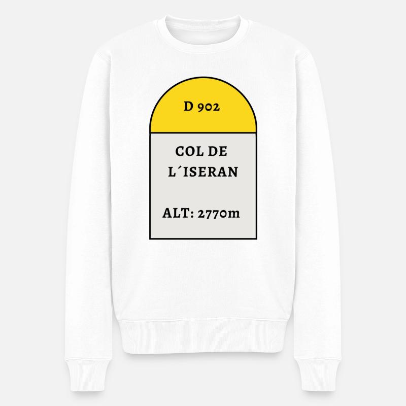 Col de l'Iseran - Männer Premium Bio Pullover - Weiß