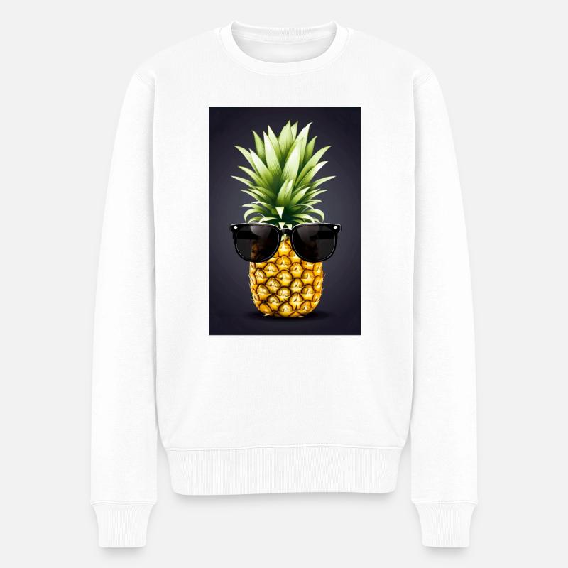 Coole Ananas - Männer Premium Bio Pullover - Weiß