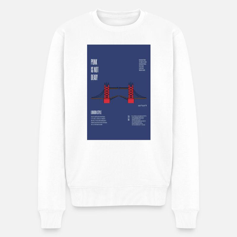 Londo, Punk is not Dead - Männer Premium Bio Pullover - Weiß