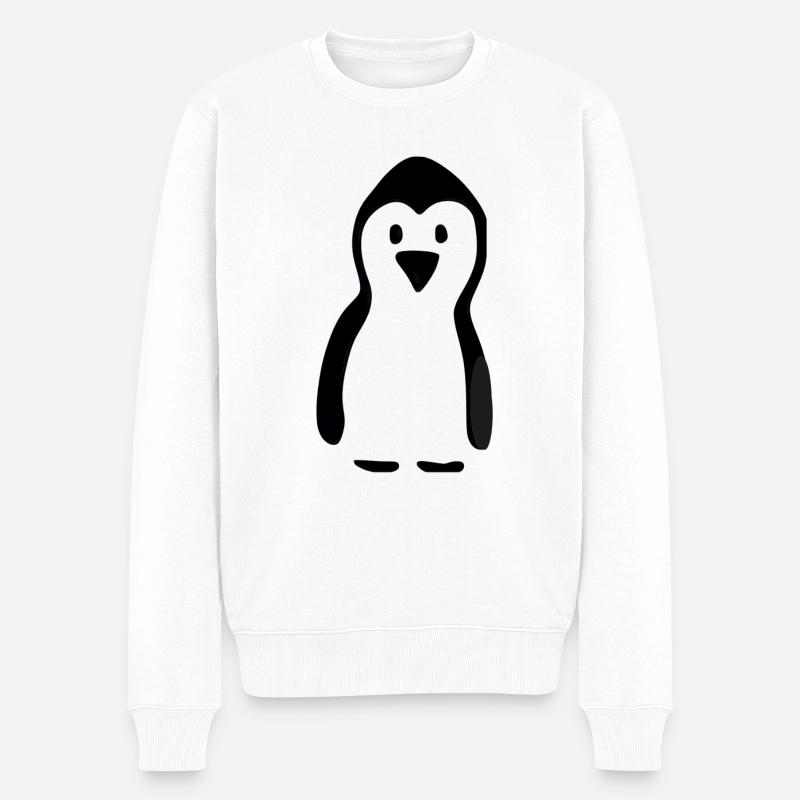 Pingouin simplement en noir et blanc - Pull Premium bio Homme - blanc