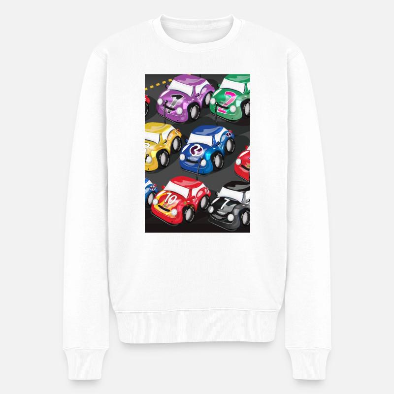 Voitures de course radiocommandées mignonnes - Pull Premium bio Homme - blanc
