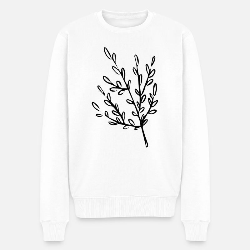 Flower Blume Pflanze - Männer Premium Bio Pullover - Weiß