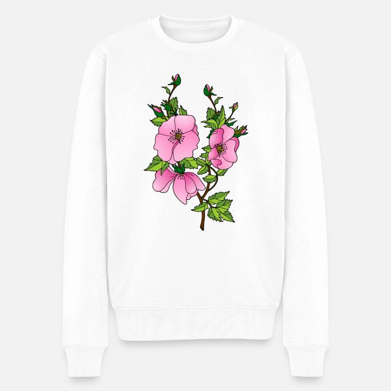 Fleur - Pull Premium bio Homme - blanc
