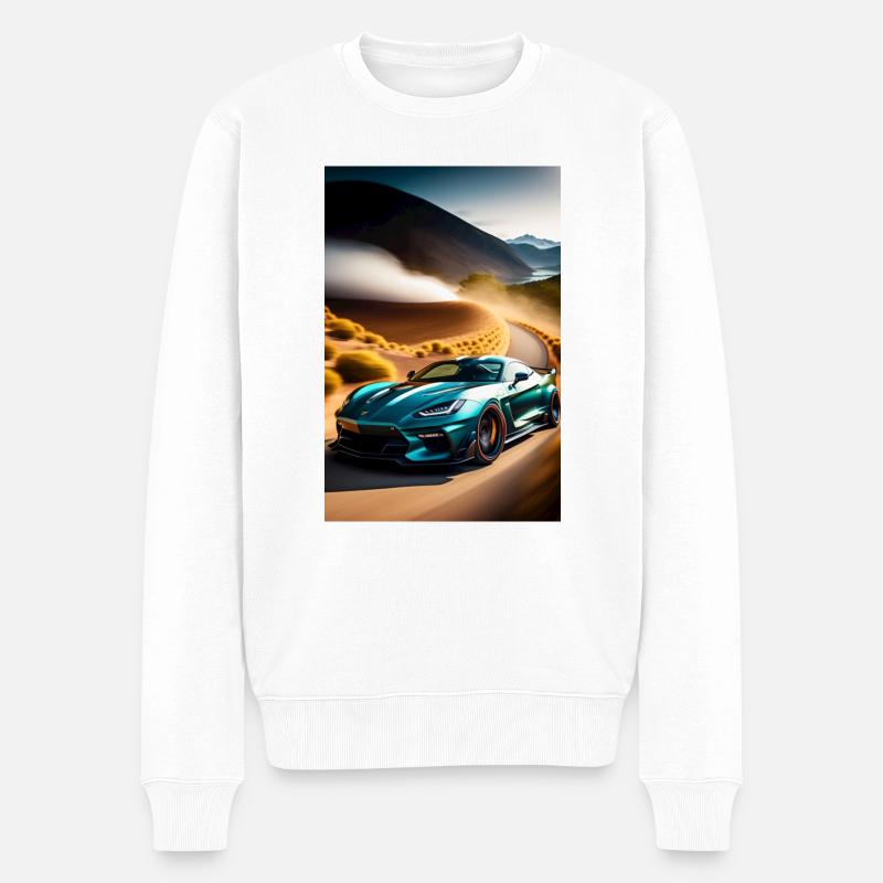 Autorennen - Männer Premium Bio Pullover - Weiß