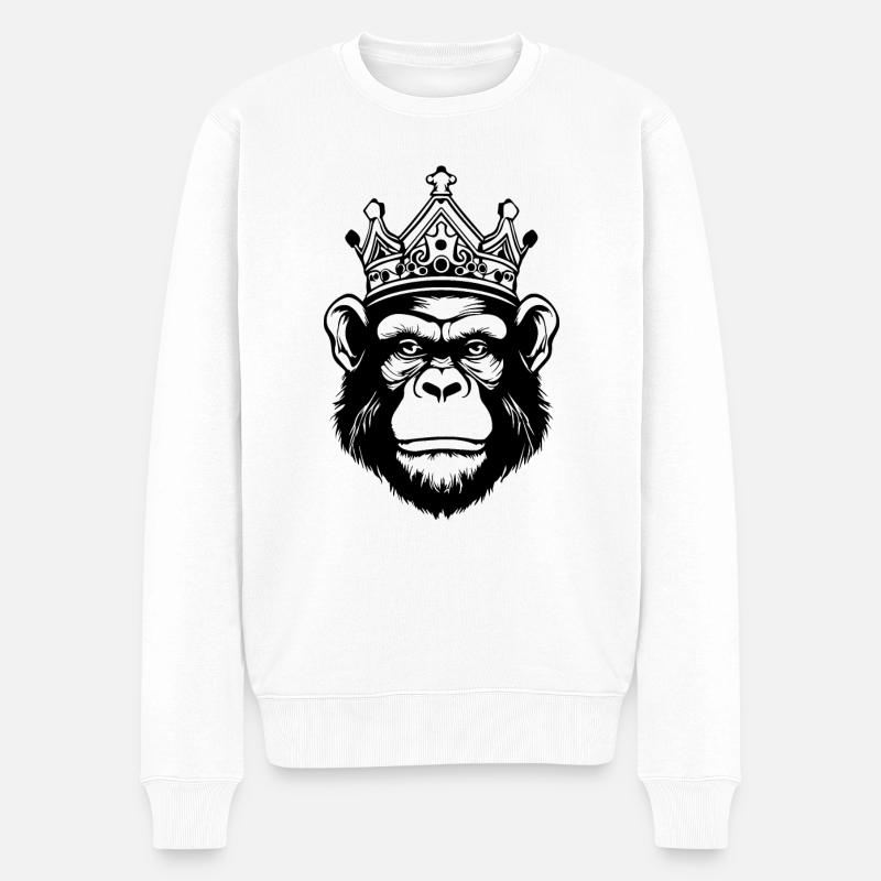 Monkey Monkey Monkey Face Jungle - Men's Premium Organic Jumper - white