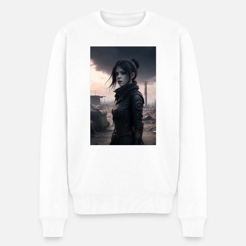 Goth Anime Girl - Männer Premium Bio Pullover - Weiß