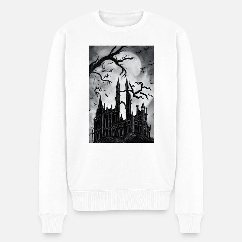 Halloween - Männer Premium Bio Pullover - Weiß
