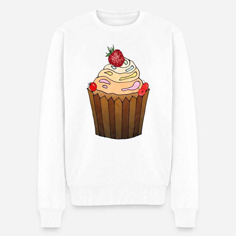 Kuchen - Männer Premium Bio Pullover - Weiß
