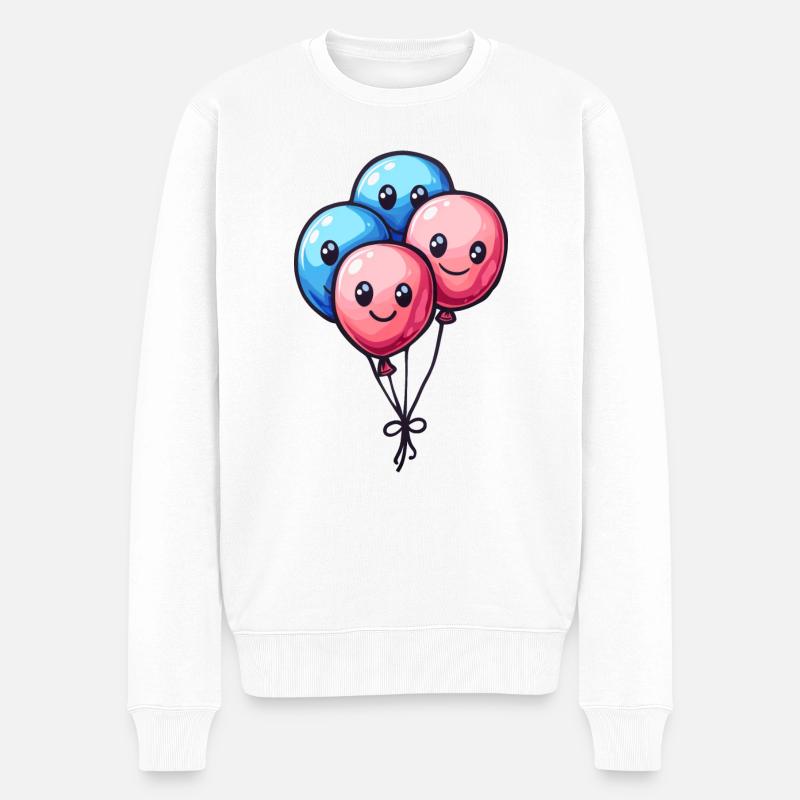 Ballons für Kinder - Männer Premium Bio Pullover - Weiß